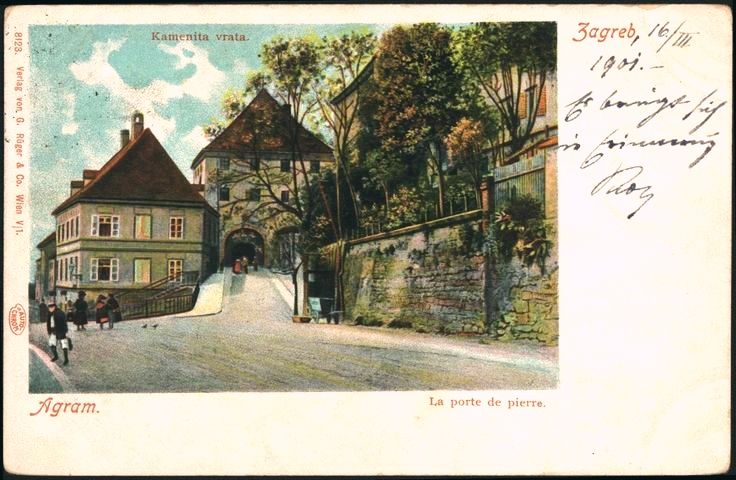 Kamenita vrata 1901. godine, razglednica